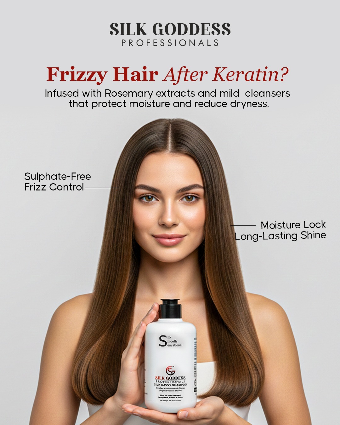 Model with Silk Goddess Shampoo